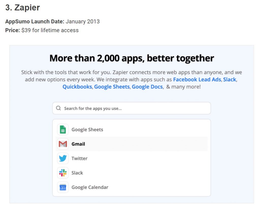 Was there ever a Zapier lifetime deal ? 4