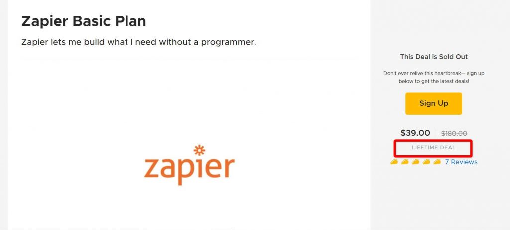 Was there ever a Zapier lifetime deal ? 2
