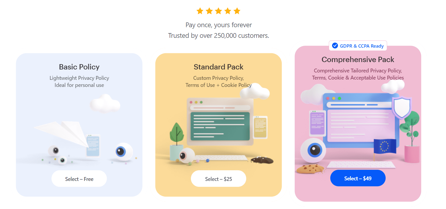 GetTerms Lifetime Deal: Custom Privacy Policy Generator 7 getterms price