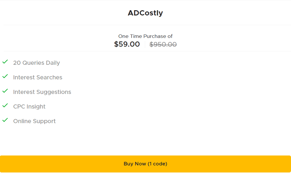 ADCostly Lifetime Deal: Best Facebook Ads Costs Analysis Tool 4 ADcostly Appsumo Price