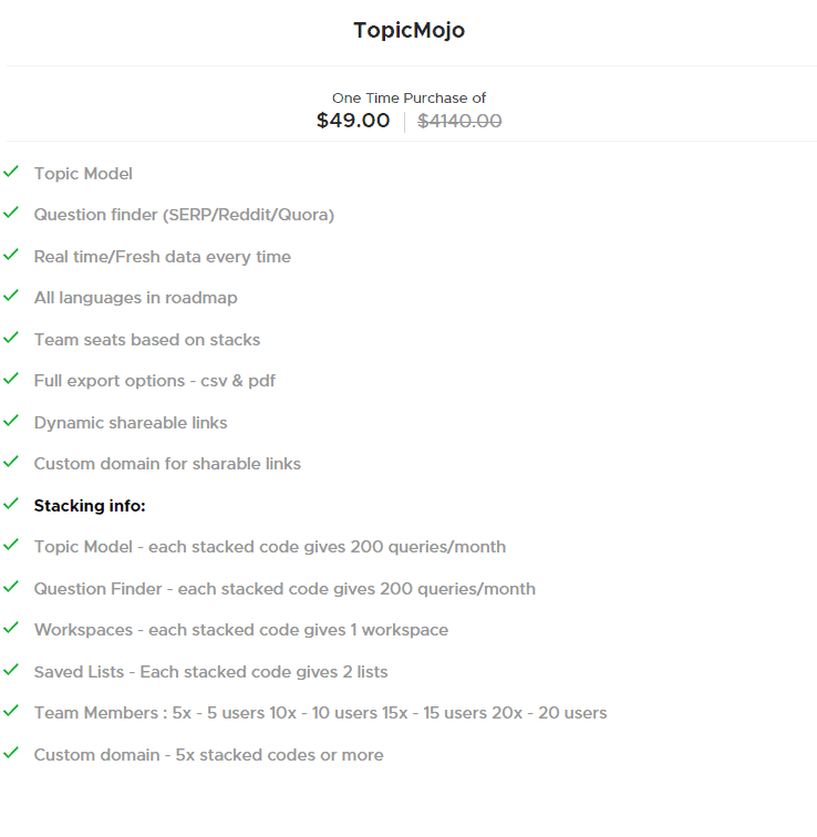 TopicMojo Lifetime Deal: Marketing Tool 4 TopicMojo Appsumo Price