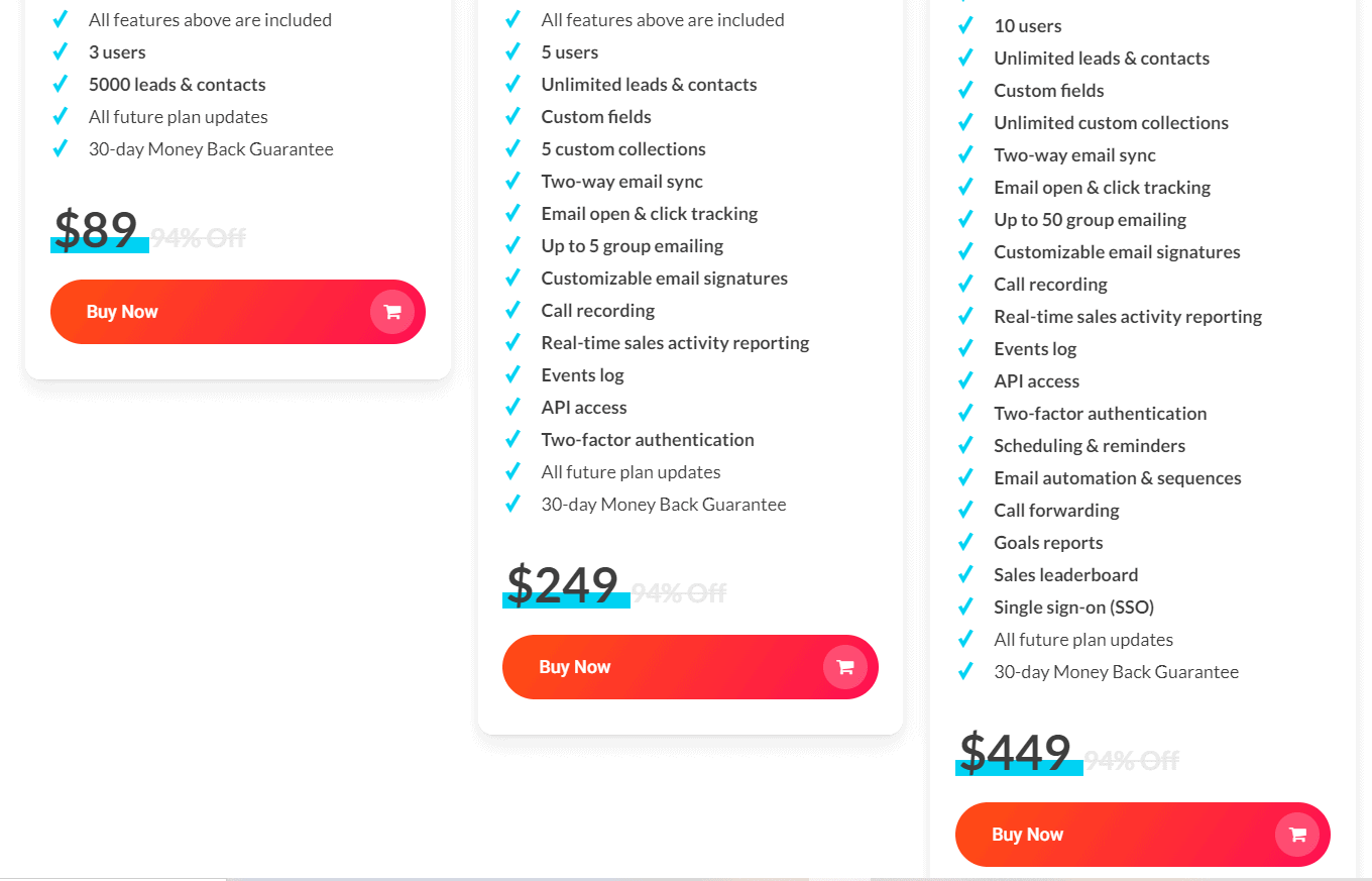 Salescamp Lifetime Deal: Cloud based CRM Tool 16 Salescamp Dealify Price