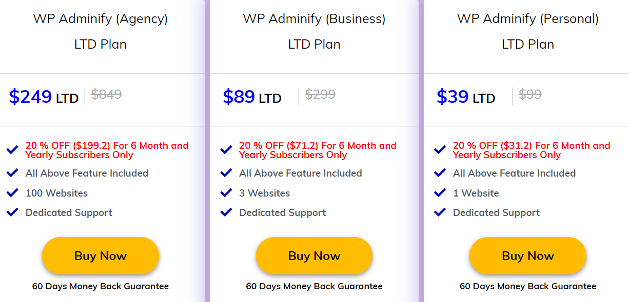 WP Adminify Lifetime Deal: Powerhouse Toolkit for WordPress Dashboard 6 WP Adminify Dealmirror Price
