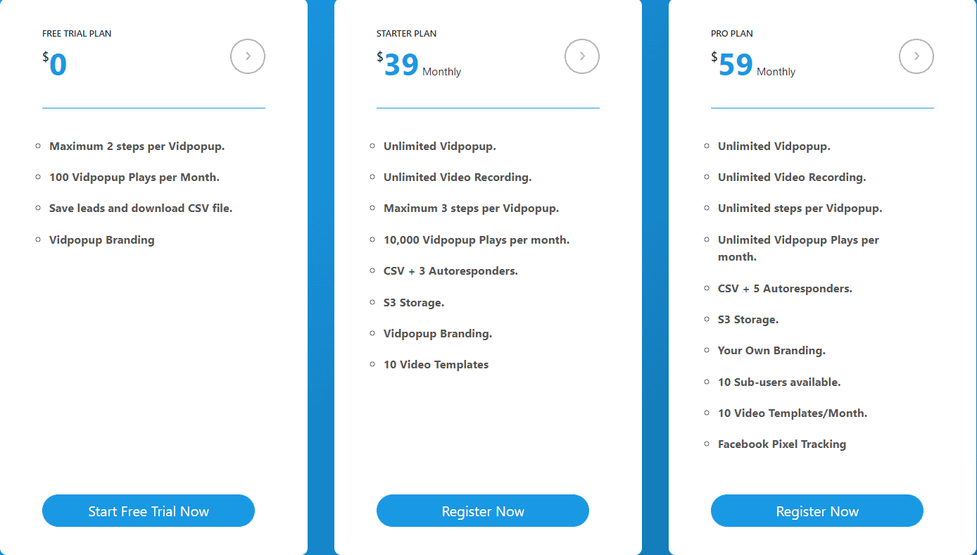 Vidpopup Price 