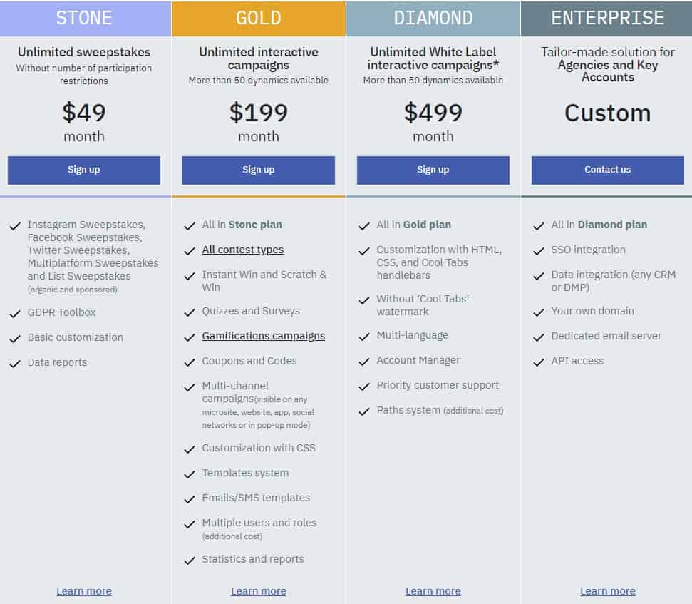 Cool tabs regular pricing