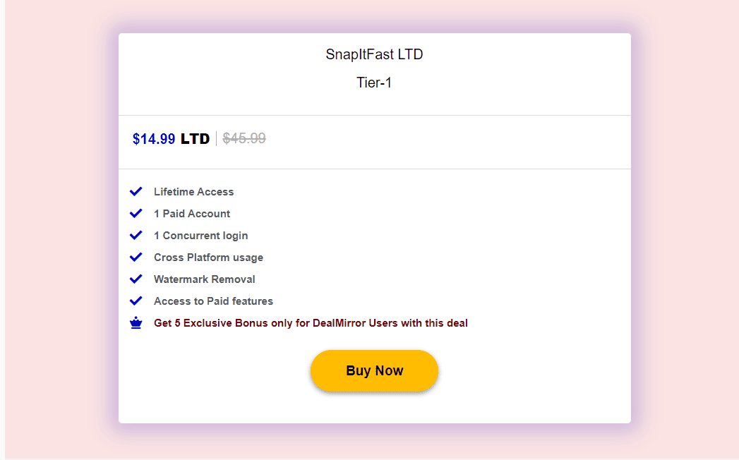 Snapitfast dealmirror price 
