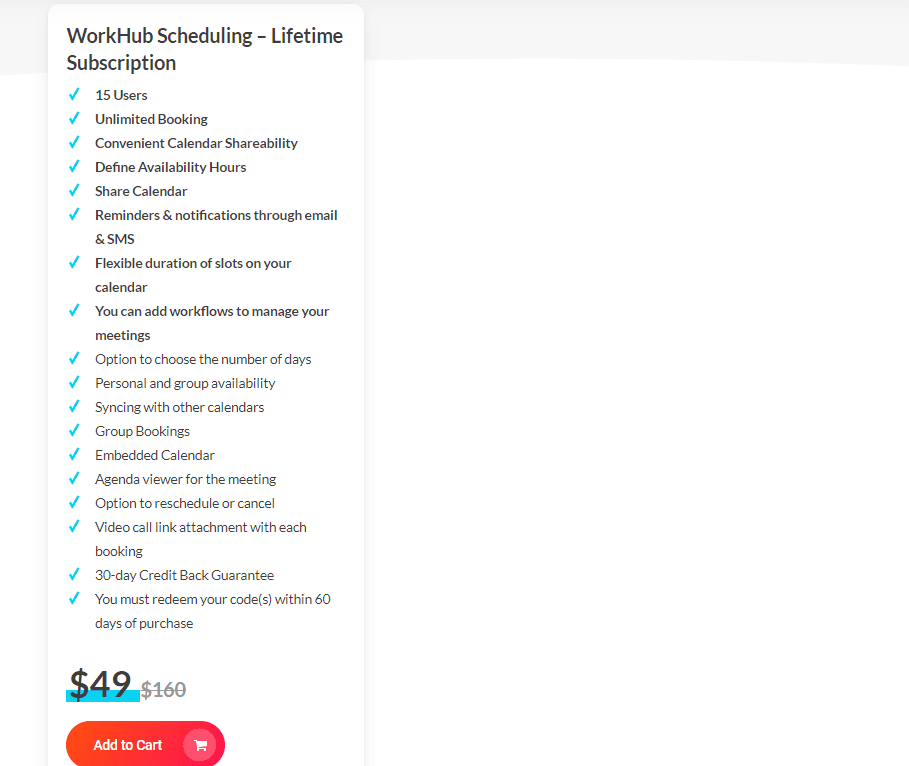 WorkHub Scheduling dealify prirce 