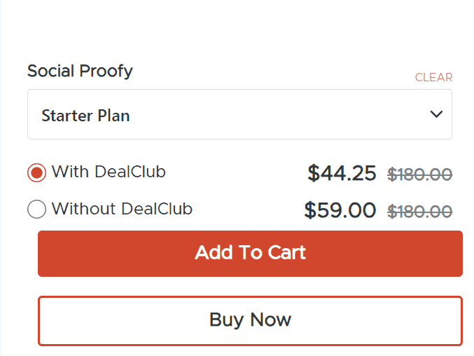 social proofy dealfuel price 