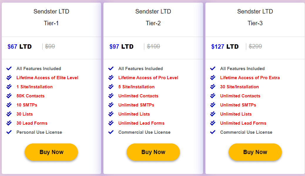 sendster dealmirror price