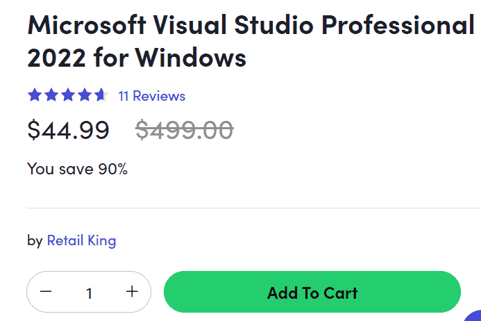 Microsoft Visual Studio Professional 2022 for Windows stacksocial price