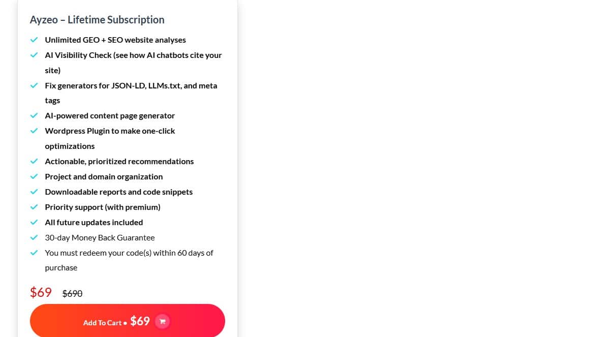 Ayzeo dealify price