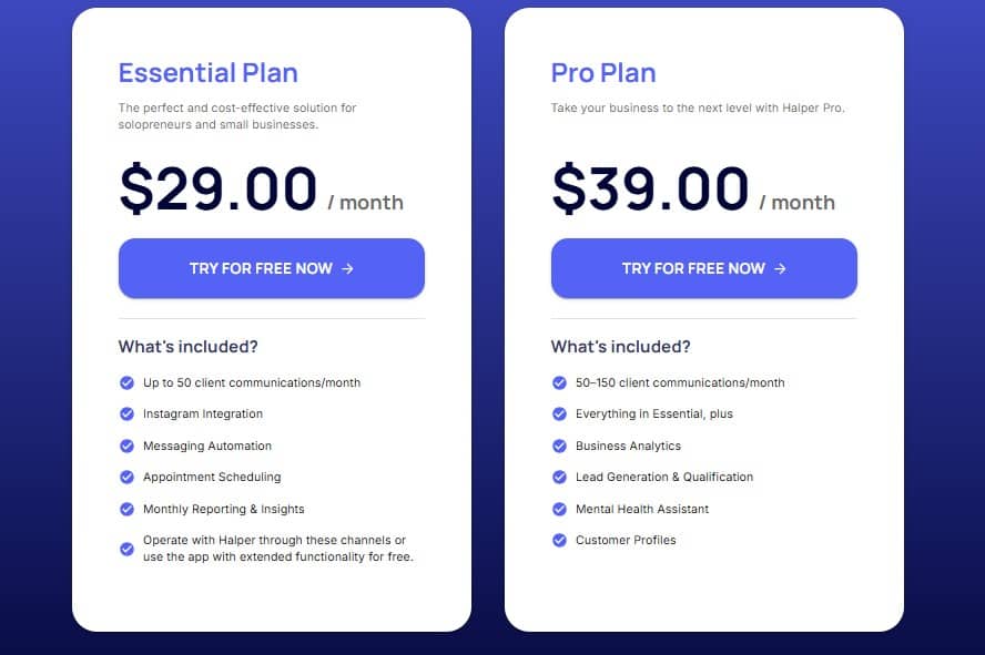 Halper Regular pricing