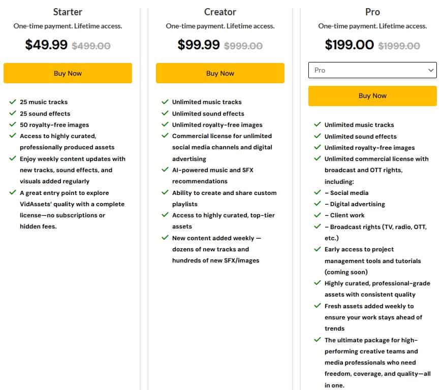 vidassets dealmirror pricing