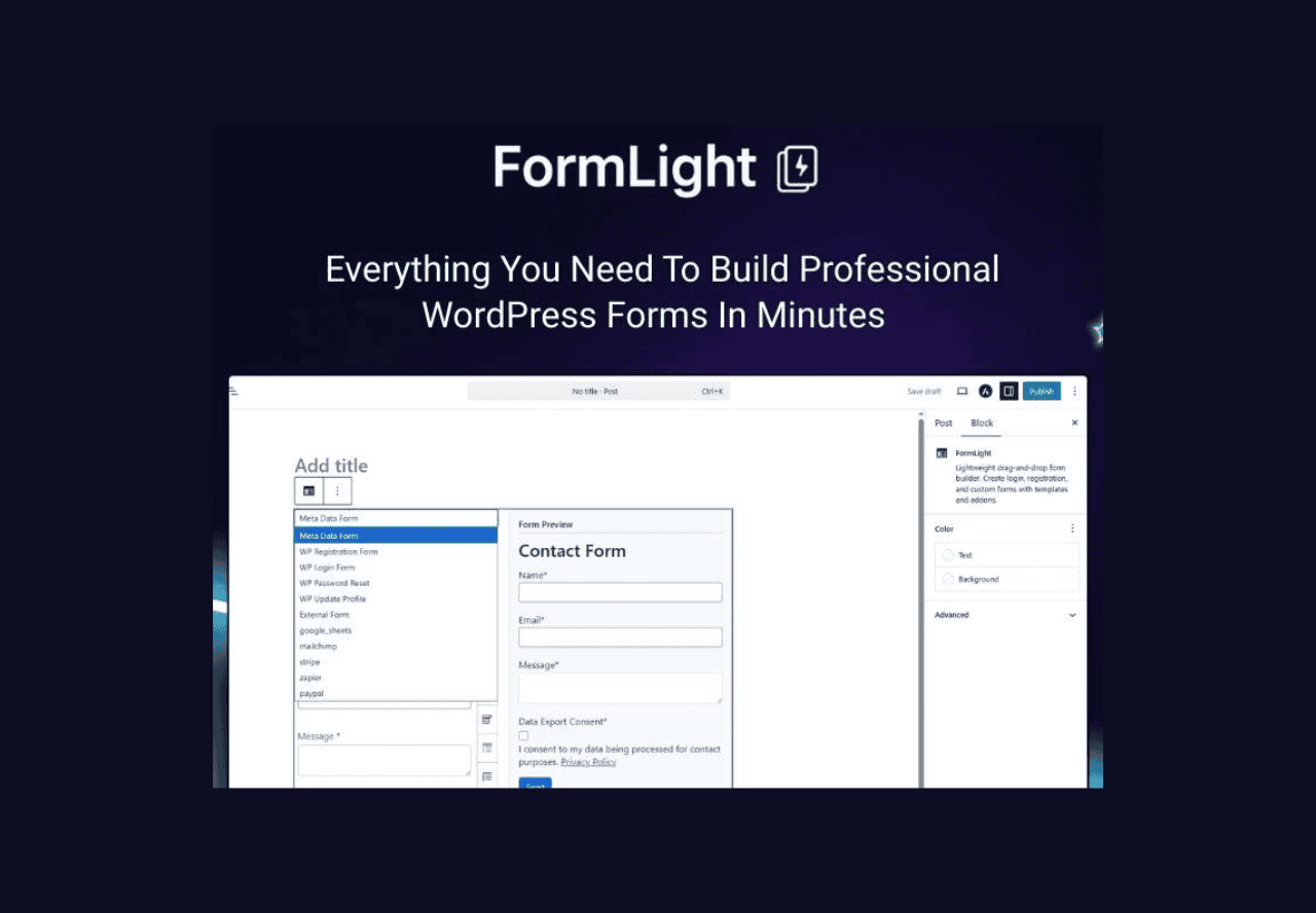 Efficient WordPress form builder software for creating professional contact forms quickly.